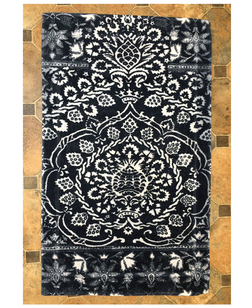 Fresco Towels Royal Damask Blue Large Bathmat