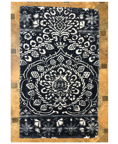 Fresco Towels Royal Damask Blue Large Bathmat