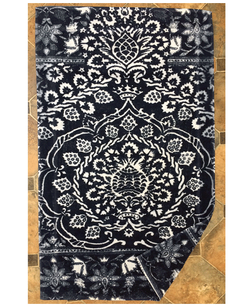 Fresco Towels Royal Damask Blue Large Bathmat