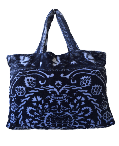 Fresco Towels Royal Damask Large Tote Bag - Royal Blue
