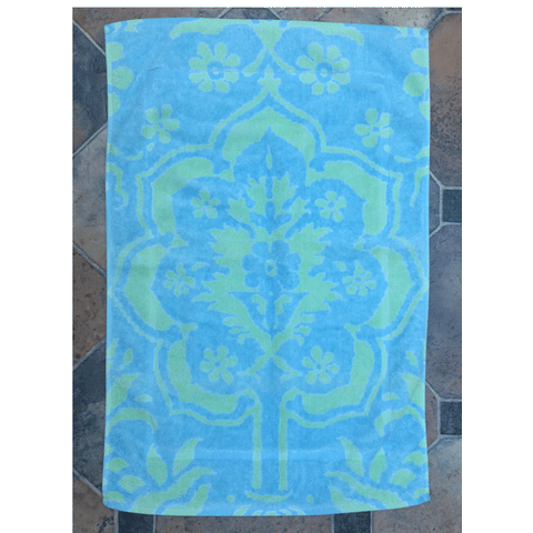 Fresco Towels Venetian Brocade Blue/Lime Small Bathmat