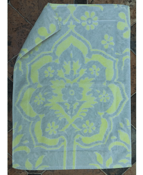 Fresco Towels Venetian Brocade Lime/Sand - Small Bathmat