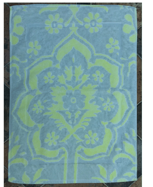 Fresco Towels Venetian Brocade Lime/Sand - Small Bathmat