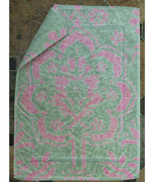 Fresco Towels Venetian Brocade Strawberry/Sand - Small Bathmat